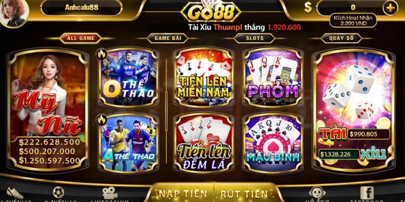 Top 10 game bài đổi thưởng uy tín mang tên Go88